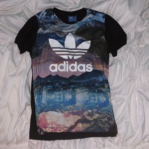 Adidas Oversized Mountain Print Tee